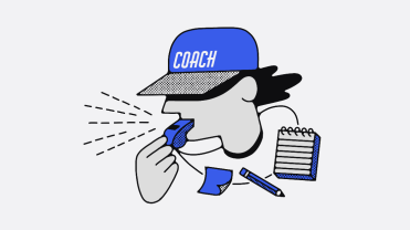 a coach blowing a whistle