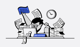 illustration of a person working at their desk